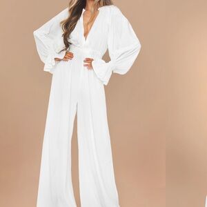 PrettyLittleThing White Long Sleeve Dress